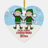 Elf Couple First Christmas Ornament (Vorne)