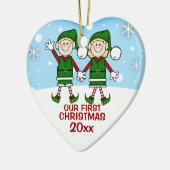 Elf Couple First Christmas Ornament (Links)