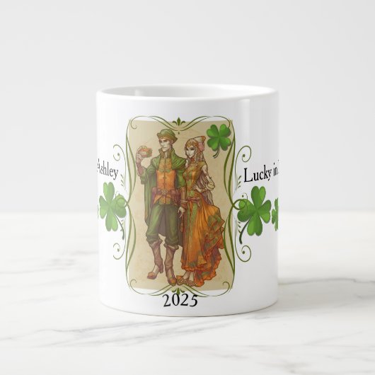 Elf Couple St. Patrick Day Tasse Geschenk für sie (Vorderseite)