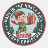 🧵 Elf-Crafted Holiday Badge Sticker (Vorderseite)