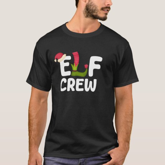 Elf Crew Christmas Family Matching Pajamas Holiday T-Shirt (Vorderseite)