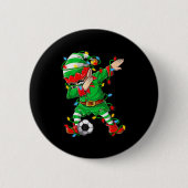 Elf Dabbing Soccer Player Christmas Dab Xmas  Button (Vorderseite)