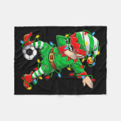 Elf Dabbing Soccer Player Christmas Dab Xmas Fleecedecke (Vorderseite (Horizontal))