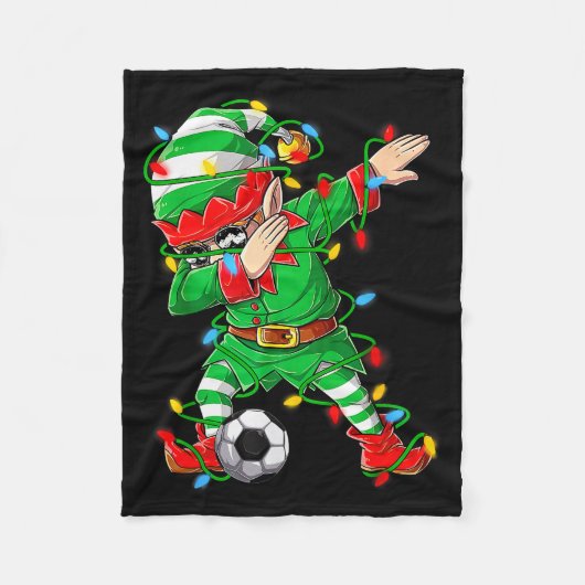Elf Dabbing Soccer Player Christmas Dab Xmas  Fleecedecke (Vorderseite)