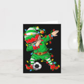 Elf Dabbing Soccer Player Christmas Dab Xmas Karte (Vorderseite)
