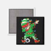 Elf Dabbing Soccer Player Christmas Dab Xmas Magnet (Vorderseite/Rückseite)