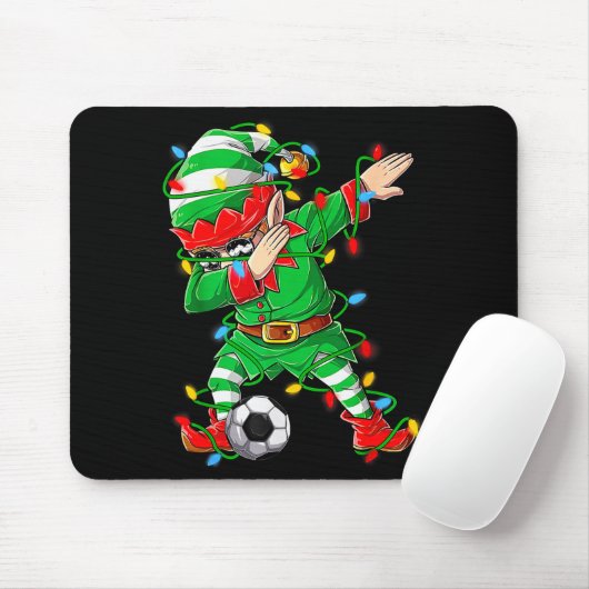 Elf Dabbing Soccer Player Christmas Dab Xmas Mousepad (Mit Mouse)