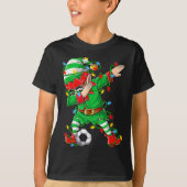 Elf Dabbing Soccer Player Christmas Dab Xmas T-Shirt (Vorderseite)