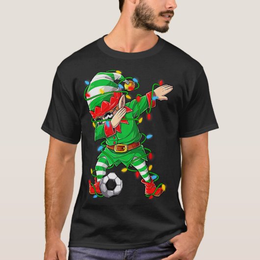 Elf Dabbing Soccer Player Christmas Dab Xmas  T-Shirt (Vorderseite)