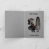 Elf Dark Wolf Raven Untot RoseMary Happy Birthday Karte (Innenseite)