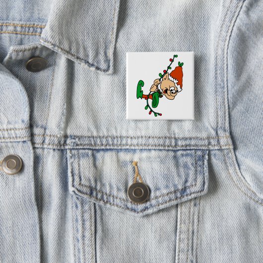 Elf, der auf Lichtern schwingt Button (Beispiel)