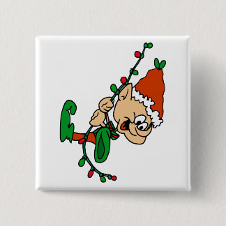 Elf, der auf Lichtern schwingt Button