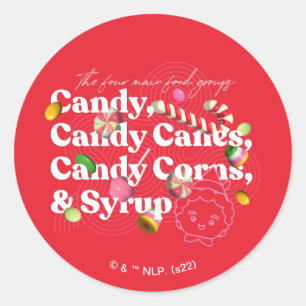 Elf der Film Die vier Hauptnahrungsgruppen Runder Aufkleber