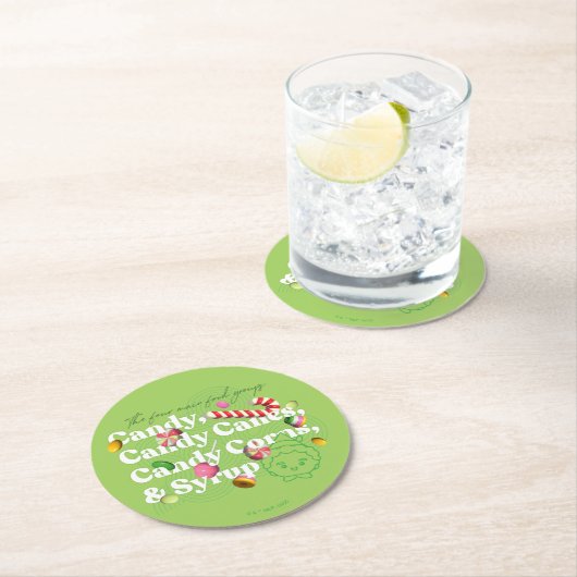 Elf der Film | Die vier Hauptnahrungsgruppen Runder Pappuntersetzer (Vor Ort)