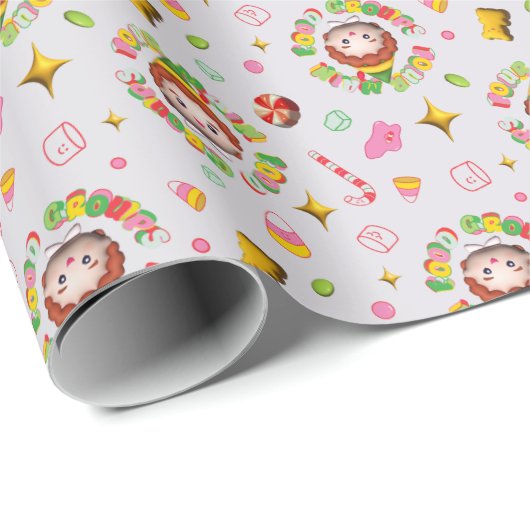 Elf der Film | Muster für vier Hauptnahrungsgruppe Geschenkpapier (Rolleneckpunkt)