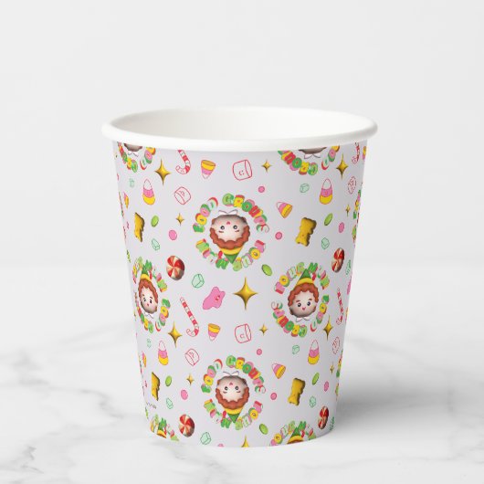 Elf der Film | Muster für vier Hauptnahrungsgruppe Pappbecher (Vorderseite)