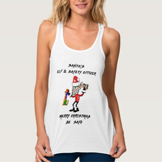 Elf des Weihnachtsmanns und Sicherheitsbeauftragte Tank Top (Vorderseite)