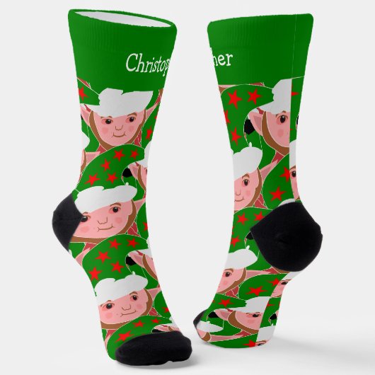 Elf Design Weihnachten Socken (Gewinkelt)