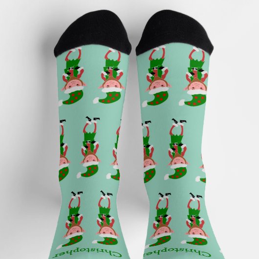 Elf Design Weihnachten Socken (Oben)