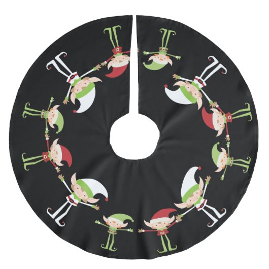 Elf Design - Weihnachtsbaum Skirt Polyester Weihnachtsbaumdecke (Vorderseite)
