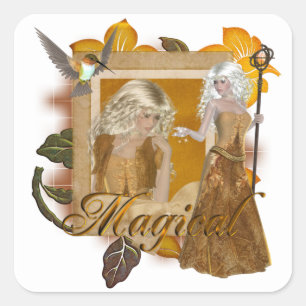 Elf Designs :: Magical by MarloDee Designs Quadratischer Aufkleber