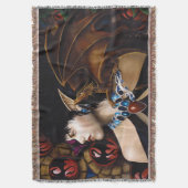 Elf Dragon Butterfly Fantasy Decke (Vorderseite Vertikal)