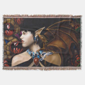 Elf Dragon Butterfly Fantasy Decke (Vorderseite)