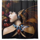 Elf Dragon Butterfly Fantasy Duschvorhang (Vorderseite)