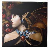 Elf Dragon Butterfly Fantasy Fliese (Vorderseite)