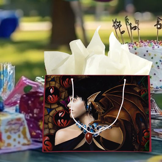 Elf Dragon Butterfly Fantasy Große Geschenktüte