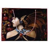 Elf Dragon Butterfly Fantasy Große Geschenktüte (Rückseite)