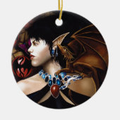 Elf Dragon Butterfly Fantasy Keramikornament (Vorne)