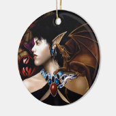 Elf Dragon Butterfly Fantasy Keramikornament (Links)