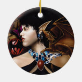 Elf Dragon Butterfly Fantasy Keramikornament (Hinten)
