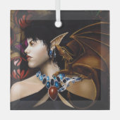 Elf Dragon Butterfly Fantasy Ornament Aus Glas (Vorderseite)