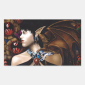Elf Dragon Butterfly Fantasy Rechteckiger Aufkleber (Vorderseite)