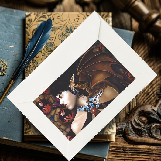 Elf Dragon Butterfly Fantasy Rechteckiger Aufkleber