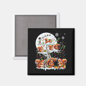 Elf-Eichhörnchen der Gruppe Santa Reindeer auf Tre Magnet (Vorderseite/Rückseite)
