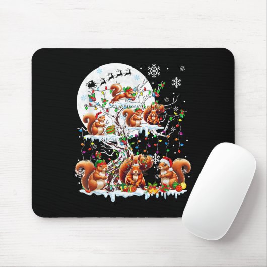 Elf-Eichhörnchen der Gruppe Santa Reindeer auf Tre Mousepad (Mit Mouse)