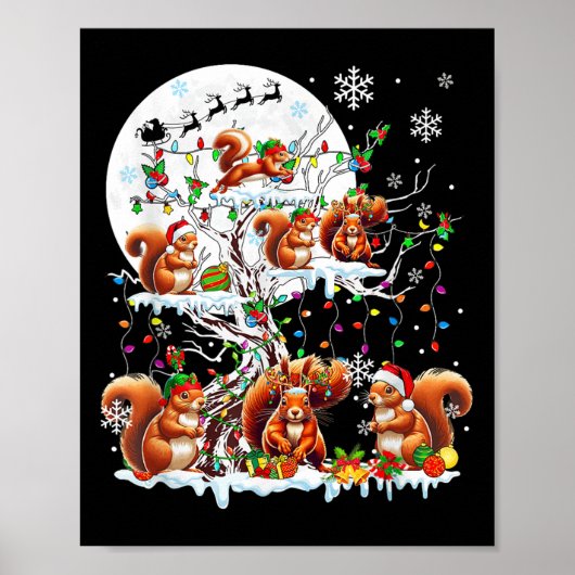 Elf-Eichhörnchen der Gruppe Santa Reindeer auf Tre Poster (Vorne)