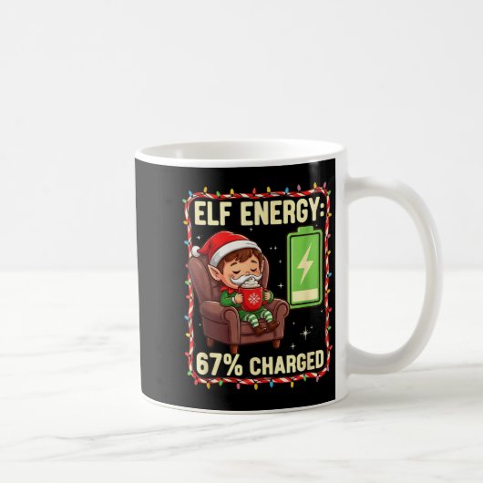 Elf Energy 67 Percent Charged Christmas Kaffeetasse (Rechts)