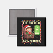 Elf Energy 67 Percent Charged Christmas Magnet (Vorderseite/Rückseite)