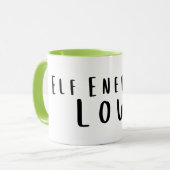 Elf Energy: Low Funny, Exhausted Mug Tasse (Vorderseite Links)