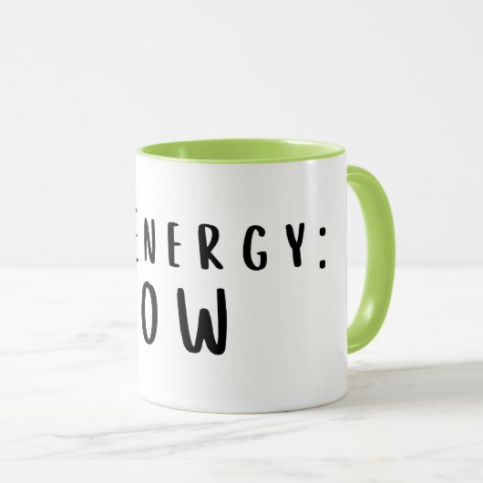 Elf Energy: Low Funny, Exhausted Mug Tasse (VorderseiteRechts)