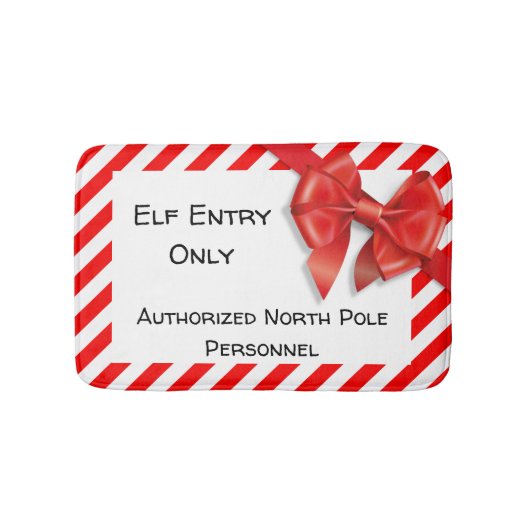 Elf Entry Only | North Pole Christmas Doormat Badematte (Vorderseite)
