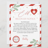 Elf Erholung Notice, Elf Hospital, Elf Sick Note Einladung (Vorderseite)