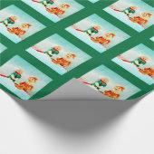 Elf Erstes Datum Grün Kariert Geschenkpapier (Ecke)