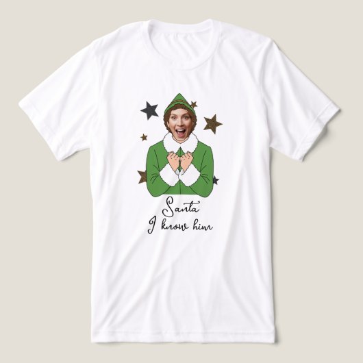 Elf Face Design with Sparkling Stars Tri-Blend Shirt (Design Vorderseite)