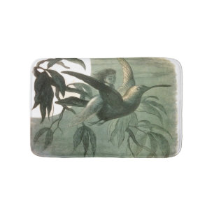 Elf Fairies Elves Moon Night Scene Bird Flying Badematte