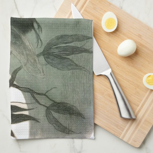 Elf Fairies Elves Moon Night Scene Bird Flying Geschirrtuch (Viertel Falte)